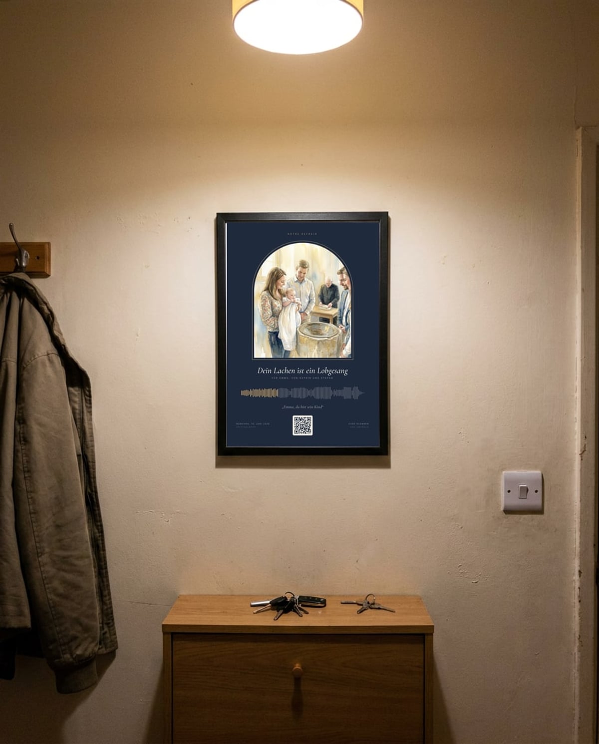Beispiel für ein gerahmtes Poster mit QR-Code