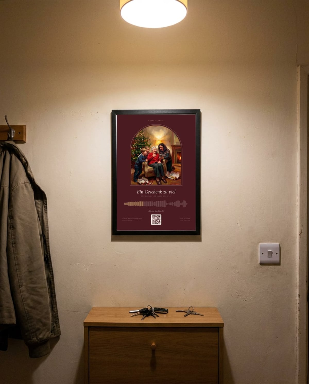 Beispiel für ein gerahmtes Poster mit QR-Code