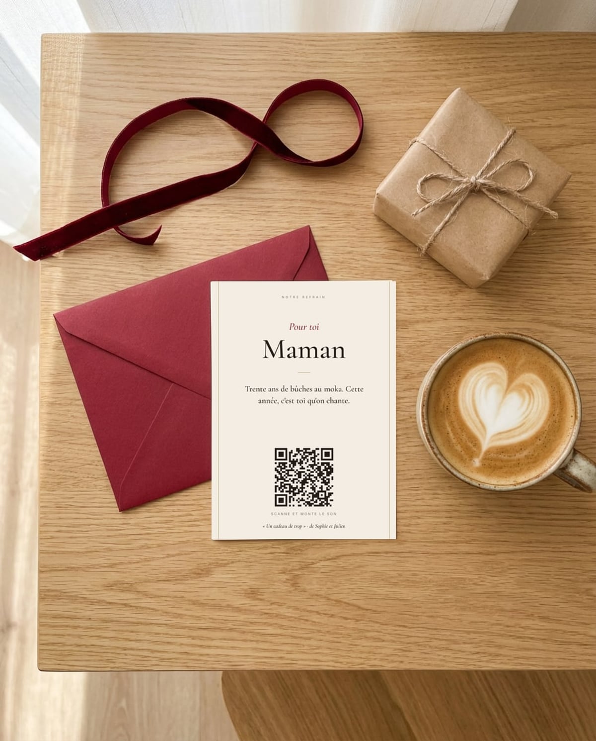 La carte cadeau imprimée avec son QR code